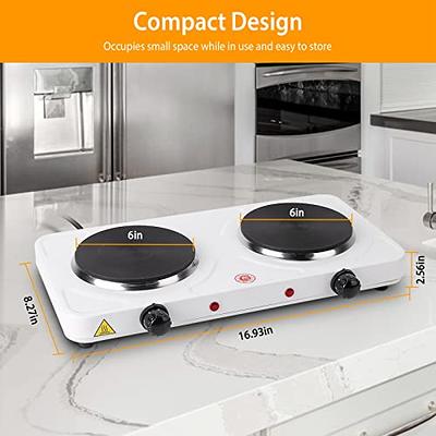 Double Hot Plate for Cooking, Moclever Electric Double Burner