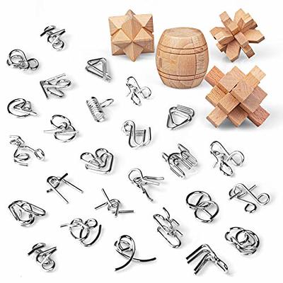 CUDNY Brain Teaser Puzzles 3D Unlock Interlock Assorted, Wooden