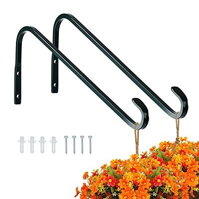 2 Pc 15 Hanging Plant Bracket Heavy-Duty Metal Garden Hangers Hooks w/  Screws 