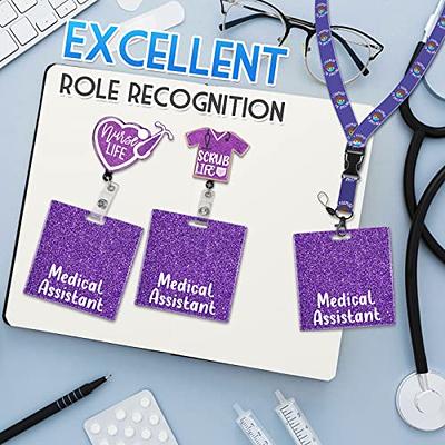 MA Life Badge Reel Retractable Medical Assistant ID Holder Glitter