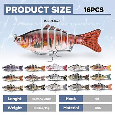 Complete Bass Fishing Lures Kit for Saltwater and Freshwater Gear | Variety  of Lifelike Lures for Trout, Panfish, and More