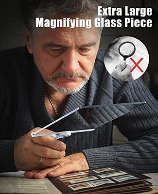 Hands-Free Lighted Reading Magnifier, Dicfeos Extra Large Neck