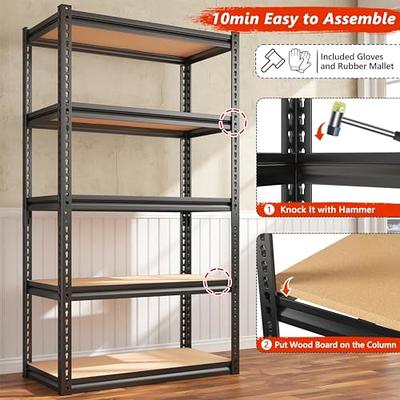 REIBII 72 Metal Shelving Units, 1700 lbs Heavy Duty Garage Storage  Shelves, Utility Rack For Warehouse Pantry