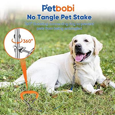 Petbobi Dog Tie Out Stake, 16” Heavy Duty Dog Anchor for Yard