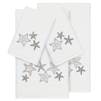 American Soft Linen 4 Piece 100% Turkish Cotton Hand Towel Set - Bright White