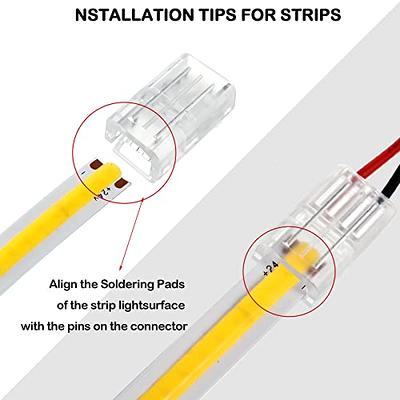 COB LED Strip to Wire Connector 20 Pieces Waterproof LED Adapter