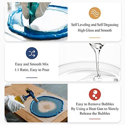 Promise Table Top Epoxy Resin Kit That Self Levels, 32oz High Gloss Craft Food Safe Epoxy Kit (16oz Resin+16oz Hardener) with Mixing Sticks and Cups