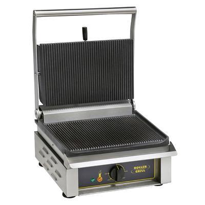 Avantco Double Panini Grill w/ Grooved Plates - 18 3/16 x 9 1/16