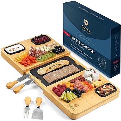 Casafield Bamboo Cutting Board Set with Food Storage Trays and Lids, Brown