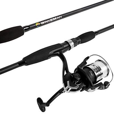 Fiberglass Fishing Pole - Strike Series Collapsible Rod and Spinning Reel  Combo Gear for Catching Walleye, Bass, Trout, and More by Wakeman (Black) -  Yahoo Shopping