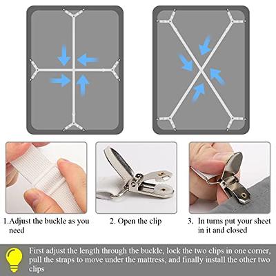 ZHOUBIN Bed Sheet Straps Suspenders Clips Under Mattress for Keep Sheets in  Place White, Set of 2 - Yahoo Shopping