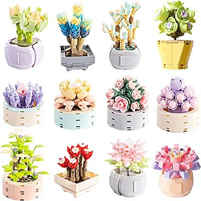 RSDHFLY Sakura Bonsai Building Kit,Flower Botanical Collection Construction  Building Toy,Toy Building Block with Glass Cover，Building Blocks Set for