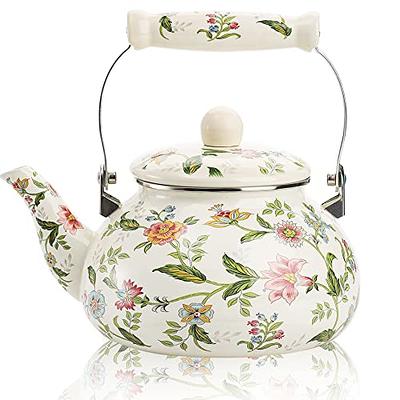 Porcelain Enameled Teakettle Japanese Tea Kettle No Whistling Tea Kettle  Insulated Teapot Enamel Teapot Whistle Pottery