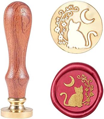 Retro Wax Seal Kit Sealing Wax Beads Wax Melting Spoon Wax Seal Stamp  Candle Replaceable Copper Head Metallic Pen For Envelopes Letter Cards  Wedding I