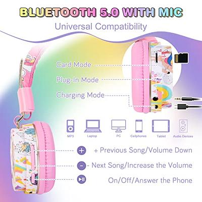 QearFun Unicorn Headphones for Girls Kids for School, Kids