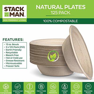 Earth's Natural Alternative Eco-Friendly Natural Compostable Plant Fiber 10 Plate Natural 125 Count