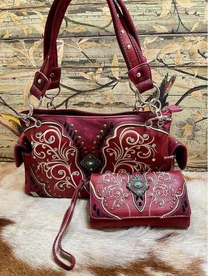 American West | Bags | American West Made By Hand Over The Shoulder Red  Purse With Matching Wallet | Poshmark
