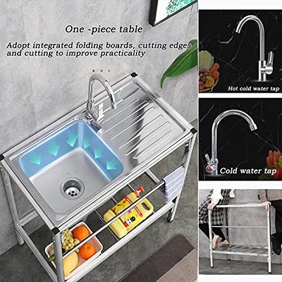 Camping Sink Single Basin with Tap Stainless Steel