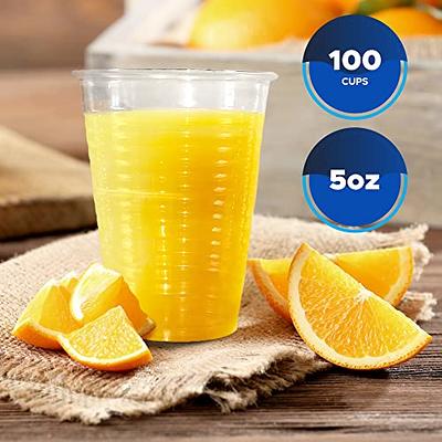 PAMI 5oz Clear Plastic Cups [Pack of 100] - Disposable Drinking Glasses  Bulk - BPA-Free Party Cups For Iced Tea, Smoothies, Jello, Punch, Cocktails  & Cold Drinks- Throw-Away Mouthwash, Bathroom Cups 