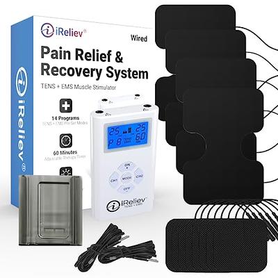 iReliev TENS + EMS Combination Unit Muscle Stimulator for Pain Relief &  Arthritis & Muscle Strength - Treats Tired and Sore Muscles in Your  Shoulders, Back, Ab's, Legs, Knee's and More - Yahoo Shopping