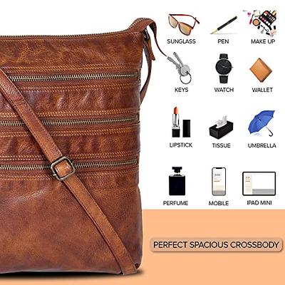 Real Leather Crossbody Bags for Women - Slim Wallet & Cross Over