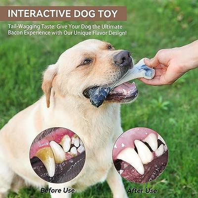 Dog Toys for Aggressive Chewers, Natural Rubber Indestructible Dog Toys,  Durable Dog Chew Toy Squeaky Interactive Tough Dog Toys with Bleef Flavor  for