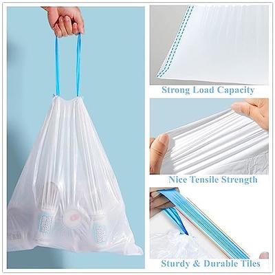 2.5 Gallon Strong Trash Bags Garbage Bags by Teivio, Bathroom Trash Can Bin  Liners, Small Plastic Bags for Home Office Kitchen, Clear, (80 Counts)