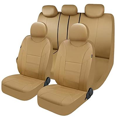 FH Group Universal 23 in. x 1 in. x 47 in. Fit Luxury Front Seat Cushions with Leatherette Trim for Cars, Trucks, SUVs or Vans, Gray