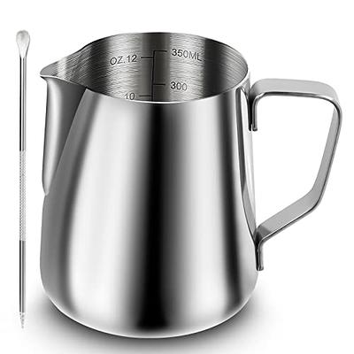 Milk Frothing Pitcher, Stainless Steel Art Creamer Cup Milk Frother Steamer  Cup Stainless Steel Coffee Milk Frothing Cup,Coffee Steaming Pitcher