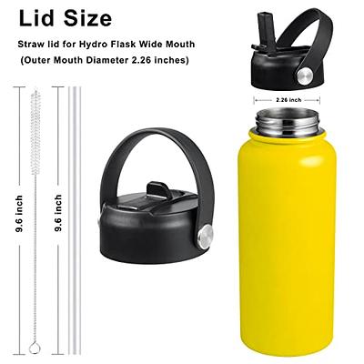 The Mass Wide Mouth Straw Lid Compatibility Most Sports Water Bottle (Black)
