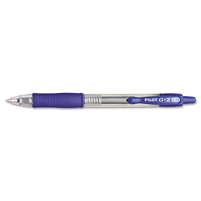 Pilot G2 Retractable Rollerball Pens Extra Fine Point 0.5 mm Clear Barrel  Purple Ink Pack Of 12 Pens - Office Depot