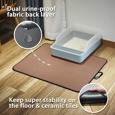 LeToo Cat Litter Mat Grey Trapping for Litter Box, No Slip & Large, Urine &  Waterproof, Honeycomb Double Layer Anti Tracking Kitty Mats, No Phthalate