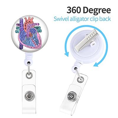 Badge Reels Retractable ID Clip Holder Heart - Heart Anatomical
