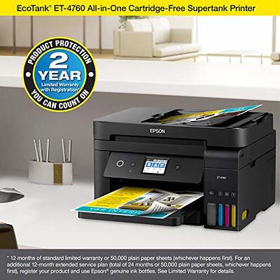 Epson EcoTank ET-3850 Wireless Color All-in-One Cartridge-Free Supertank  Printer with Scanner, Copier, ADF and Ethernet ? The Perfect Printer for  Your Home Office 