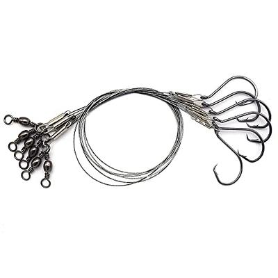 Beoccudo Circle Hooks Rigs Saltwater Steel Leader Wire, 25pcs