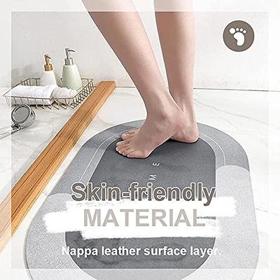 Bath-Mat-Rug, Super Water Absorbent Quick Dry Bath Mats for Bathroom Non  Slip Bathroom Mats with Rubber Backing, Ultra Thin Bathroom Rugs Fit Under