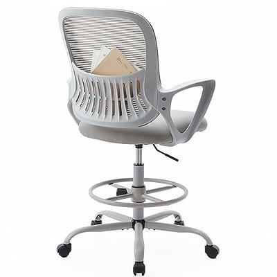 Sweetcripy Office Computer Desk Chair, Ergonomic High-Back Mesh Rolling  Work Swivel Chairs with Wheels, Comfortable Lumbar Support, Comfy Arms for