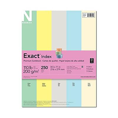 Neenah Index Card Stock, Exact, Extra-Heavyweight, 110 lb, Canary, 8.5 x 11 - 250 sheets