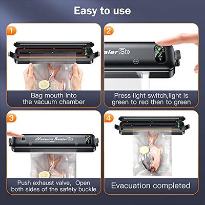  2023 Updated Vacuum Sealer Machine, MEGAWISE Food Sealer  w/Starter Kit, Dry & Moist Food Modes, Compact Design with 10 Vacuum Bags &  Bulit-in Cutter(Grey): Home & Kitchen