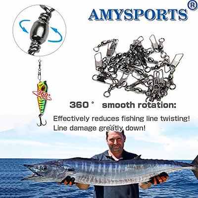 AMYSPORTS Stainless Steel Snap Swivel Saltwater High Strength Snaps Fishing  Barrel Line Connector Fishing Swivels Barrel Safety Snap Fishing Tackle  Stainless Steel Accessories 50pcs 30lbs - Yahoo Shopping