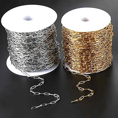 KYUNHOO 16.4 Feet Gold Plated Stainless Steel Jewelry Making Chains 4mm  Circle Link Chain Bulk for Women Bracelet Necklace DIY Crafts Jewelry  Supplies