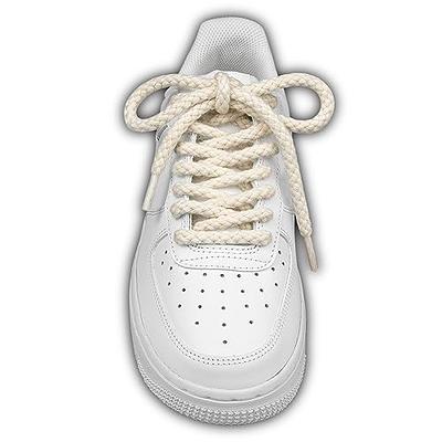  Chunky Laces White with White Aglets Natural Cotton Rope  Shoelaces, 14mm Thick, 160cm Length for Air Force 1, Boot Laces, Elastic  Laces, Ideal Thick Rope for Sneakers, Jordan shoes, Dunks 