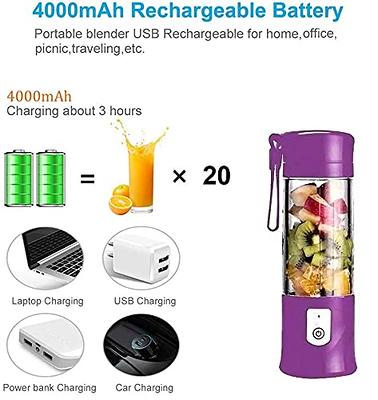 Portable Blender,Mini USB Blender for Shakes and Smoothies,13.5 oz Juicer Cup Type-C Personal Blender with Ultra Sharp Six Blades, BPA Free Blender