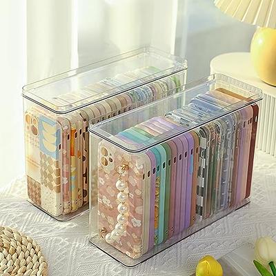 2 Pcs Clear Plastic Pencil Case Box With Lid, Acrylic Plastic