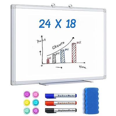 Magnetic White Board 24 x 18 Dry Erase Board Wall Hanging Whiteboard with 3  Dry Erase Pens, 1 Dry Eraser, 6 Magnets, 2' x 1.5' Message Scoreboard for  School Home Office - Yahoo Shopping