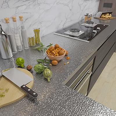 Stainless Steel Silver Contact Paper Vinyl Self Adhesive Film Kitchen  Countertop