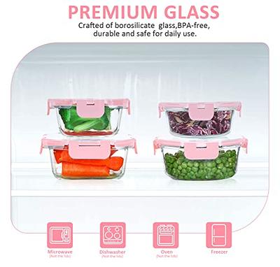 Glass Food Storage Containers with Lids, 24 Pcs Glass Meal Prep