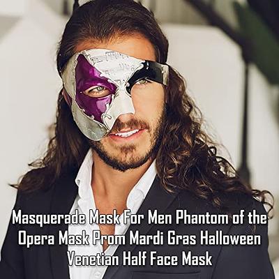 Phantom Of Opera Musical Masquerade Venetian Men Full Mask Black Red