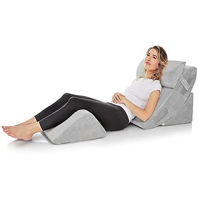 Flexicomfort Memory Foam Wedge Pillow for Sleeping with Adjustable Head  Support Cushion - Post Surgery Pillow - Folding Incline Cushion System for  Legs - Washable Cover