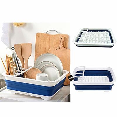 Collapsible Dish Drying Rack Foldable Dinnerware Drainer Organizer  Tableware Plate Portable Drying Rack for Kitchen Storage